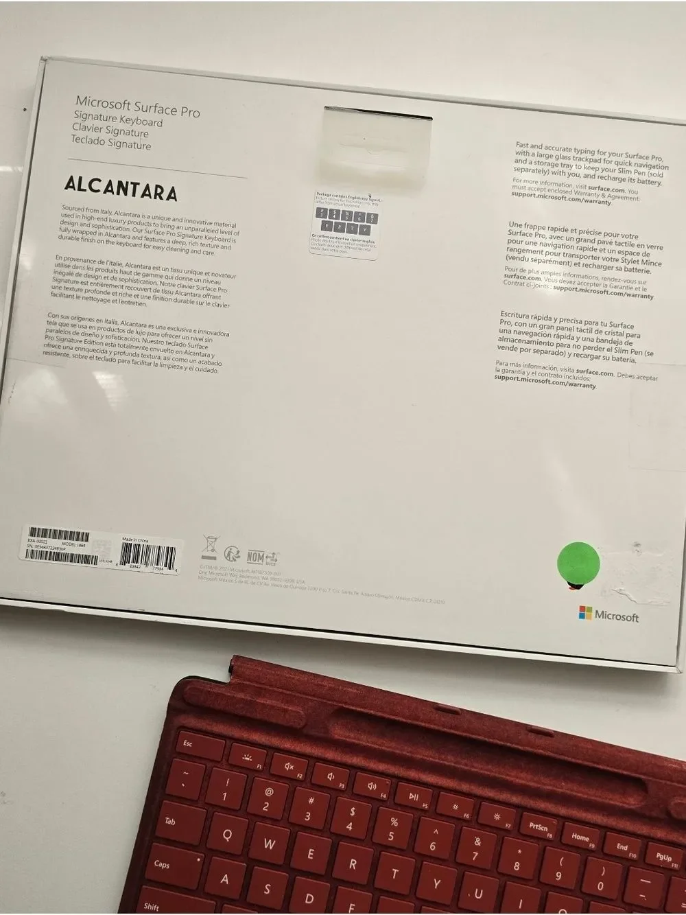 Microsoft Surface Pro Signature Keyboard Poppy Red Alcantara Pro 8 9 X